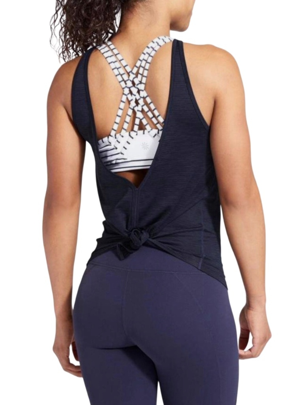 Athleta Fully Focused Tank Fitness Top Strappy Layered All-in-One Built in Bra